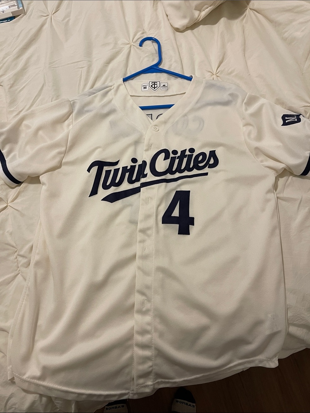 Minnesota Twins Twin Cities Baseball Jersey - Cream & Navy #4